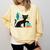 Cat Midcentury With Book And Coffee Atomic Age Mid Century Comfort Colors Sweatshirt Blue Spruce