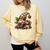 Coffee And Book Reading Accessories For Book Lovers Gnome Comfort Colors Sweatshirt Blue Spruce