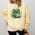 Coquette Bow Books St Patrick's Shamrock Bookworm Librarian Comfort Colors Sweatshirt Blue Spruce