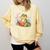 Crocodile Reading Book Watercolor Flowers Kids Comfort Colors Sweatshirt Blue Spruce