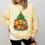 Cute Cats Reading Books Christmas Tree Comfort Colors Sweatshirt Blue Spruce