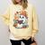 Cute Cozy Ghost Reading With Cat Book Lover Autumn Fall Comfort Colors Sweatshirt Blue Spruce