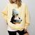 Cute Penguin Reading Book Faux-Crochet Print Comfort Colors Sweatshirt Blue Spruce