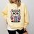 Cute Reading Owl Book Lover Teacher Librarian Bookworm Comfort Colors Sweatshirt Blue Spruce