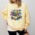 Enchanted Open Book With Blooming Flowers Comfort Colors Sweatshirt Blue Spruce