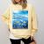 Frutiger Aero Aesthetic Tech Ocean Underwater Fishes Comfort Colors Sweatshirt Blue Spruce