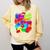 Frutiger Aero Aesthetic Tech Orb Pattern Heart Cherry Lips Comfort Colors Sweatshirt Blue Spruce