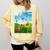Frutiger Aero Aesthetic Tech Scenery Fishes Sunflower Comfort Colors Sweatshirt Blue Spruce