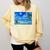 Frutiger Aero Beach Y2k Aesthetic Palm Tree Sand Ocean Premium Comfort Colors Sweatshirt Blue Spruce