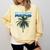 Frutiger Aero Palm Tree Y2k Aesthetic 2000s Trend Comfort Colors Sweatshirt Blue Spruce