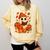 Ghost Reading Book Lovers Autumn Fall Halloween Comfort Colors Sweatshirt Blue Spruce