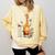 Giraffe Reading Tea Books Coffee Book Lover Graphic Comfort Colors Sweatshirt Blue Spruce