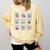 Halloween Ghosts Reading Books Pattern Spooky Kawaii Anime Comfort Colors Sweatshirt Blue Spruce