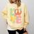 Peace Sign Love Groovy Vibes Costume Nostalgia 1980s Fashion Comfort Colors Sweatshirt Blue Spruce