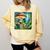 Rabbit Reading Book Under Large Mushroom Easter Bandana Comfort Colors Sweatshirt Blue Spruce