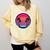 Retro 80s Synthwave Sunset & Palm Trees Retro Nostalgia 80s Comfort Colors Sweatshirt Blue Spruce