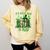 Retro Book Lucky Reading Teacher St Patrick's Day -Adults Small Cotton Blend Polyester Blend Short Sleeve Comfort Colors Sweatshirt Blue Spruce