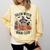 Salem WItch Book Club Halloween Raccoon Witch Reading Book Comfort Colors Sweatshirt Blue Spruce