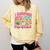 Survived 67 Days Of School Ice Cream Drip Apple Pencil Book Comfort Colors Sweatshirt Blue Spruce