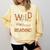 Wild About Reading Teacher Reading Books Back To School Comfort Colors Sweatshirt Blue Spruce