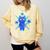 Yk2 Grunge Earthy Blue Cat With Stars Tomboy 90s Nostalgia Premium Tri-Blend Comfort Colors Sweatshirt Blue Spruce