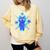 Yk2 Grunge Earthy Blue Cat With Stars Tomboy 90s Nostalgia Comfort Colors Sweatshirt Blue Spruce