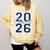 Class Of 2026 Graduation Varsity Navy Blue Letters Premium Tri-Blend Comfort Colors Sweatshirt Butter