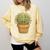 Cute Golden Barrel Cactus Introvert Distressed Comfort Colors Sweatshirt Butter