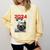 Fun Trendy UFO Sloth Graduation Class Of 2024 Senior Comfort Colors Sweatshirt Butter