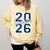 Senior 2026 Graduation Varsity Navy Blue On The Back Comfort Colors Sweatshirt Butter