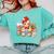 Christmas Gingerbread Man Reading Book Snowflake Teacher Comfort Colors Sweatshirt Butter