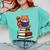 Cute Kawaii Kids Reading Books Glasses Red Panda Lover Comfort Colors Sweatshirt Butter