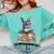 Cute Reading Bunny With Glasses Books Bookworm Reader Book Premium Tri-Blend Comfort Colors Sweatshirt Butter