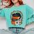 Fall Book Teacher Cat Books Halloween Autumn Librarian Comfort Colors Sweatshirt Butter