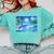Frutiger Aero Dolphin Sunset Ocean With Palm Trees Y2k Comfort Colors Sweatshirt Butter
