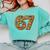 Literary 67 Bookshelf Six Seven Reading Meme Comfort Colors Sweatshirt Butter