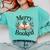Merry And Booked Holiday Reading Winter Book Lover Premium Tri-Blend Comfort Colors Sweatshirt Butter