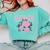 Nostalgia 80s 90s Retro Style Graphics Rose Pink Flower Comfort Colors Sweatshirt Butter