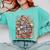 Retro Floral Red & Booked Library Reading 4th Of July Comfort Colors Sweatshirt Butter