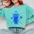 Yk2 Grunge Earthy Blue Cat With Stars Tomboy 90s Nostalgia Premium Tri-Blend Comfort Colors Sweatshirt Butter
