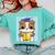 Bulldog Anime Pup Graduation Comfort Colors Sweatshirt Chalky Mint