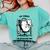 Cat With Coffee On Computer Go Away I'm Introverting Comfort Colors Sweatshirt Chalky Mint