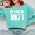 Class Of 1971 High School College Graduation Reunion T-Shirt Comfort Colors Sweatshirt Chalky Mint