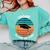 Class Of 2021 Done Senior Graduation Retro Sunset Comfort Colors Sweatshirt Chalky Mint