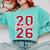 Class Of 2026 Graduation Red With Varsity Letters Comfort Colors Sweatshirt Chalky Mint