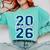 Class Of 2026 Graduation Varsity Navy Blue Letters Premium Tri-Blend Comfort Colors Sweatshirt Chalky Mint