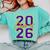 Class Of 2026 Graduation Varsity Purple And Yellow Letters Comfort Colors Sweatshirt Chalky Mint