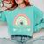 Cosmetology Instructor Cosmetologist Graduation Rainbow Comfort Colors Sweatshirt Chalky Mint