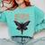 Cryptid Cryptozoology Mothman Introvert -Adults Butterfly Small Crew Neck Classic Fit Short Sleeve Polyester 100 Printed Blended Fabric Comfort Colors Sweatshirt Chalky Mint