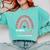 Goodbye 5TH Grade Graduation 2024 Hello 6TH Grade Rainbow Comfort Colors Sweatshirt Chalky Mint
